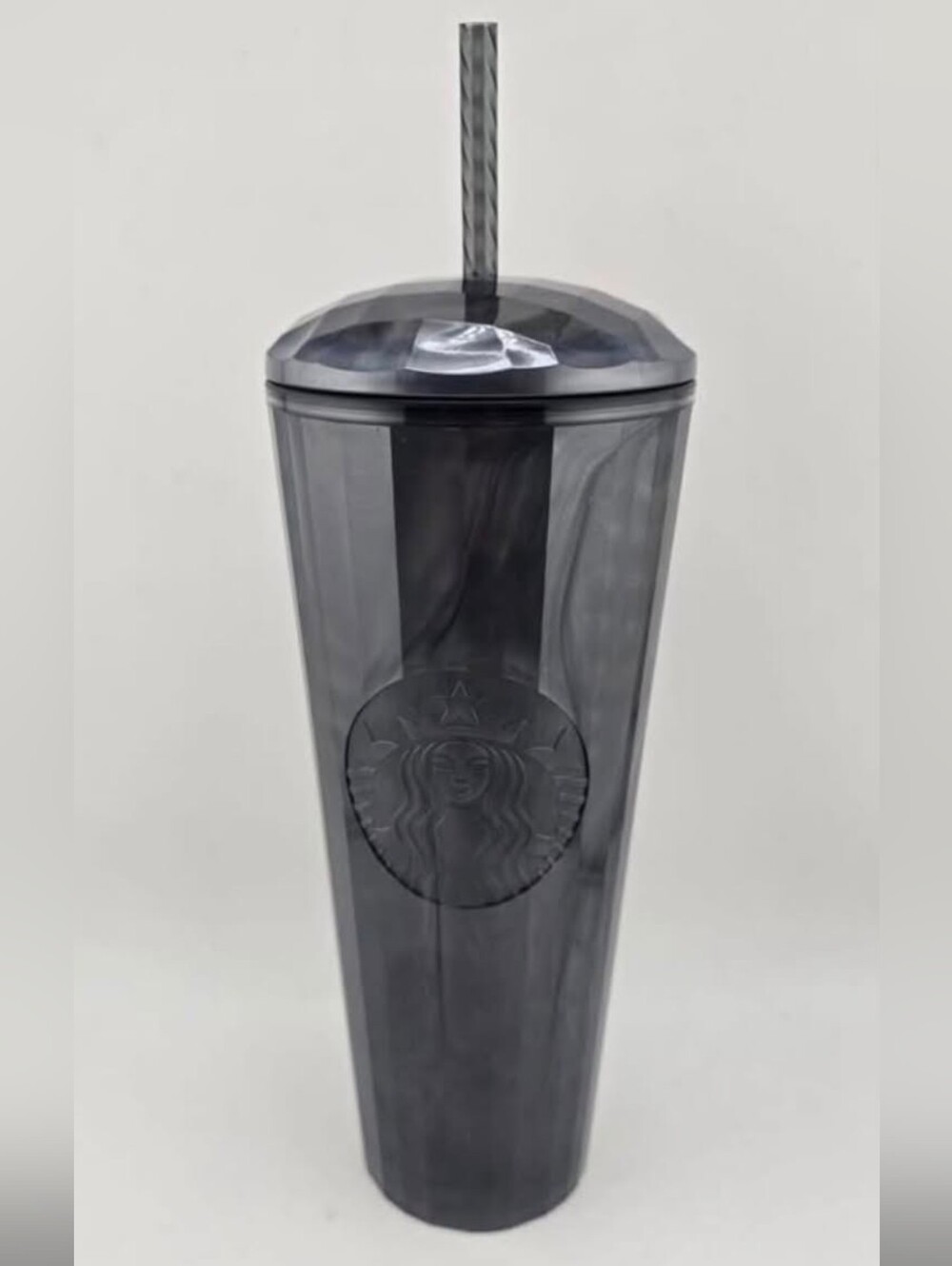 Starbucks Black Marble Effect Reusable Cold Cup with Straw